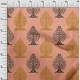 thumbnail image 2 of oneOone Polyester Lycra Peach Fabric Floral & Flying Swan Block Sewing Craft Projects Fabric Prints By Yard 56 Inch Wide, 2 of 4