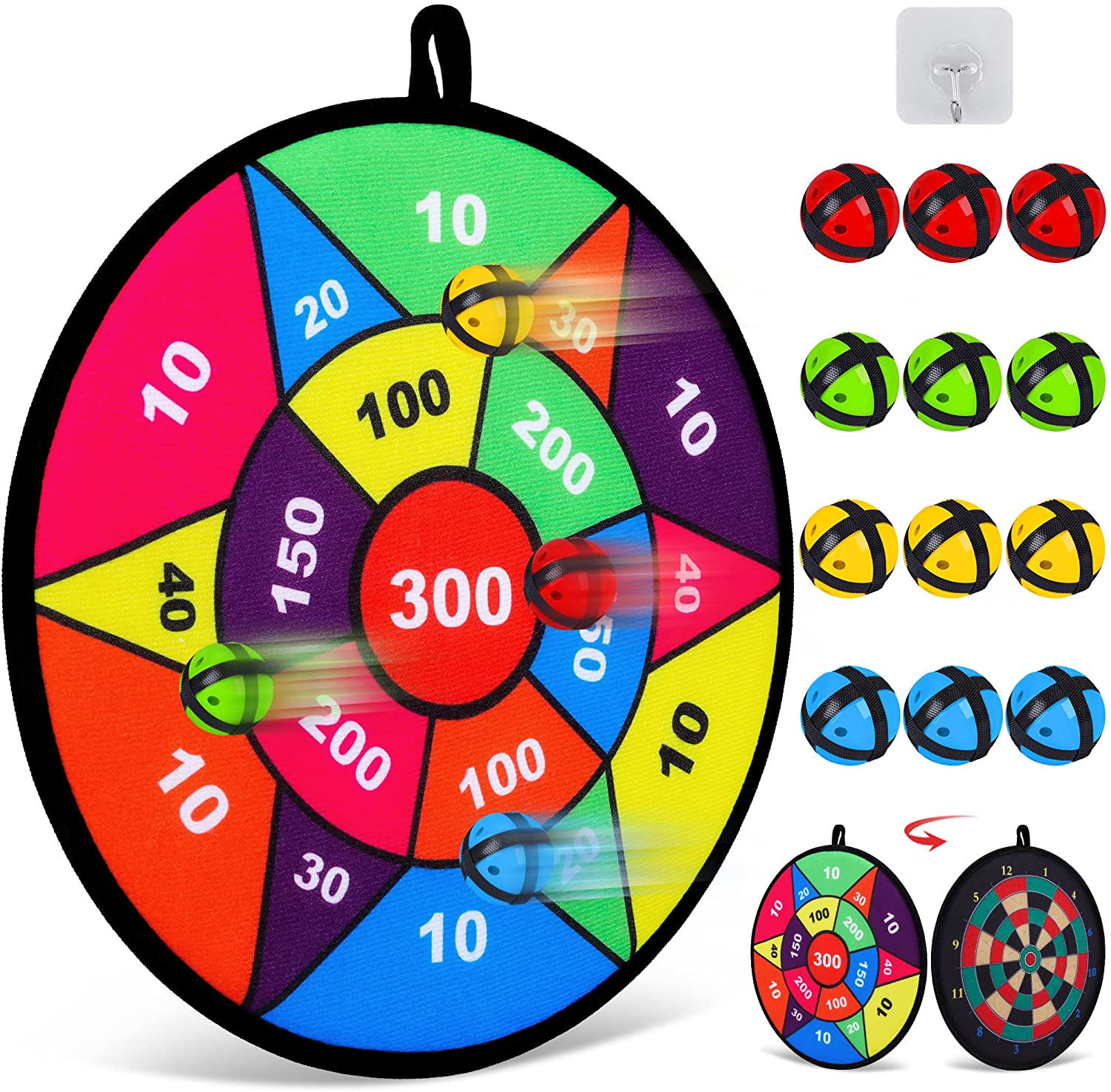 Toy Sports Double Sided Dart Board for Kids