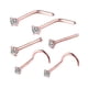 thumbnail image 1 of Juego de 6 piercings para la nariz, para mujer y hombre, ideal como regalo de cumpleaños. Oro rosa, 1 of 9