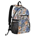 thumbnail image 2 of JIALIOU 14" Laptop Backpack Waterproof Airline Approved Stylish Casual Daypack for Travel Business College Work, White Blue Pink 3d Flower, 2 of 8