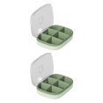 thumbnail image 2 of Transemion Impact-Resistant Pill Case Lightweight And Anti-Corrosion For Travel Sealing Green-6 Slots 2Set, 2 of 6