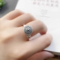 thumbnail image 2 of Anillo budista de plata para mujer, rueda de oración tibetana, mantra de los 7 chakras, anillo de buena suerte para mujer., 2 of 4