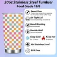 thumbnail image 3 of Christmas Birthday Gifts Teacher Student Women Gifts Tumbler Plaid Coffee Mug Insulated Stainless Steel Thermal Cup with Lid, Vacuum Water Tumblers Travel Coffee Cup for Car Office, Vintage Checkered, 3 of 6
