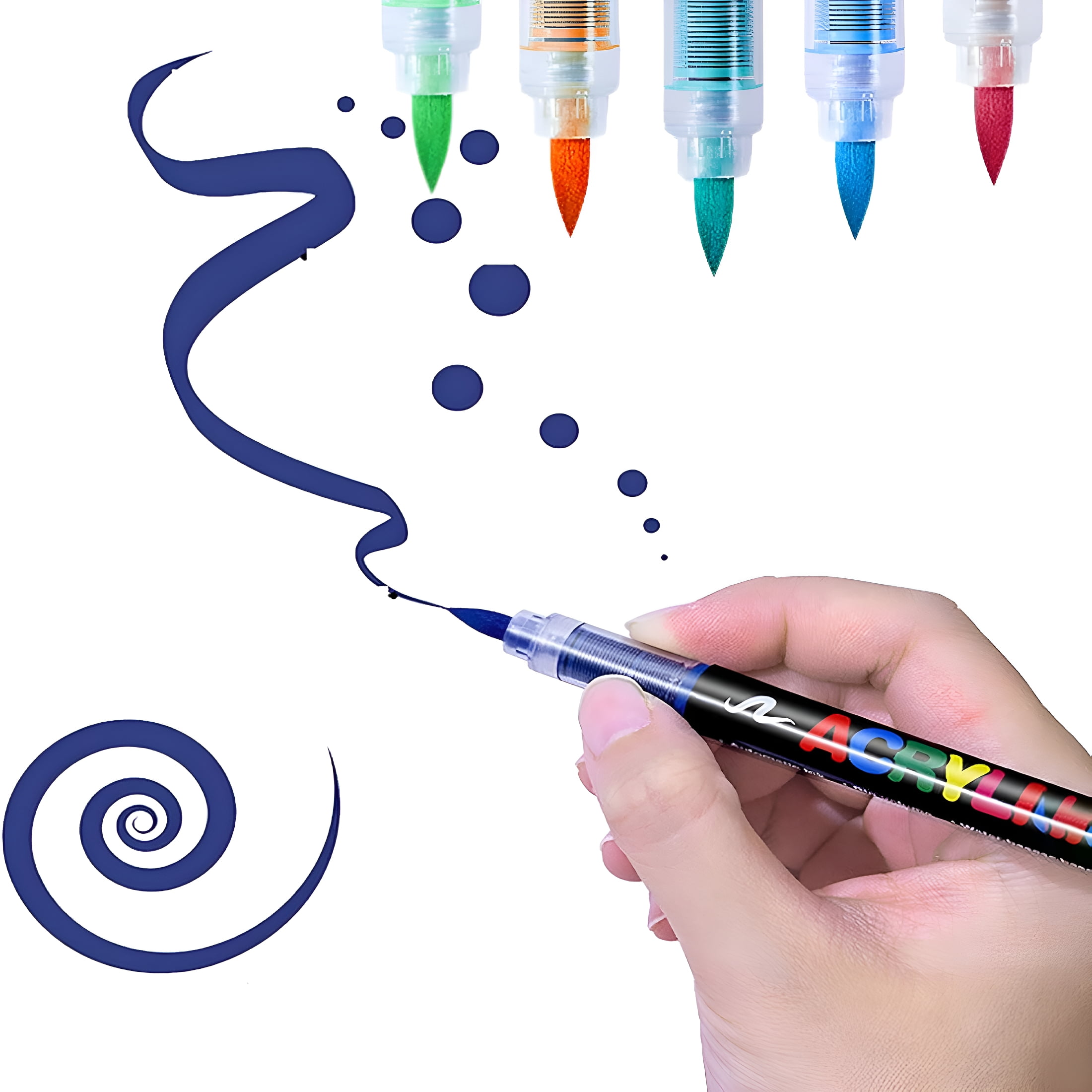 CCOCC Acrylic Markers for Coloring Books,Straight Liquid Acrylic Marker,Acrylic Brush Markers for Adult Coloring,Acrylic Paint Markers Pen Brush Dual Tip (48 color)