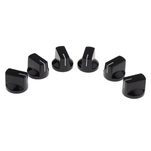 Perilla de Potenciómetro Yuyangstore 6 uds Color Negro Plana
