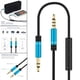 thumbnail image 4 of Cable auxiliar Divisor de auriculares Cable de extensión Transmisión de audio Micrófono Audio estéreo Azul jinwen Cable de audio, 4 of 8