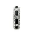 thumbnail image 4 of Women's Black Baguette and Clear Round Cut Cz Stainless Steel Eternity Ring Band Size 10, 4 of 5