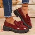 thumbnail image 4 of Miluxas Womens Loafers Mary Jane Flats, with Breathable Low-Heeled Design and Bow Decoration, Suitable for All Seasons, Practical Work Shoes Wine 6.5(37), 4 of 4
