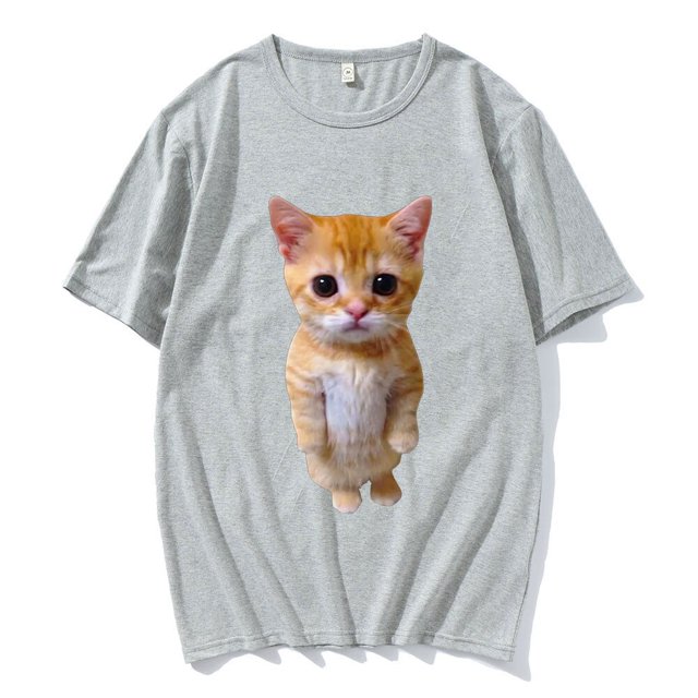 Camisetas de manga corta para hombre y mujer, ropa de calle de gran tamaño con estampado de El Gato, Meme, triste, Gato llanto, Munchkin, Kitty, a la moda xuanjing unisex
