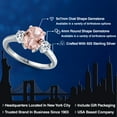 thumbnail image 2 of Gem Stone King 925 Sterling Silver Peach Nano Morganite and White Topaz Engagement Ring for Women | 2.66 Cttw | Oval 9X7MM | Gemstone October Birthstone | Size 9, 2 of 6