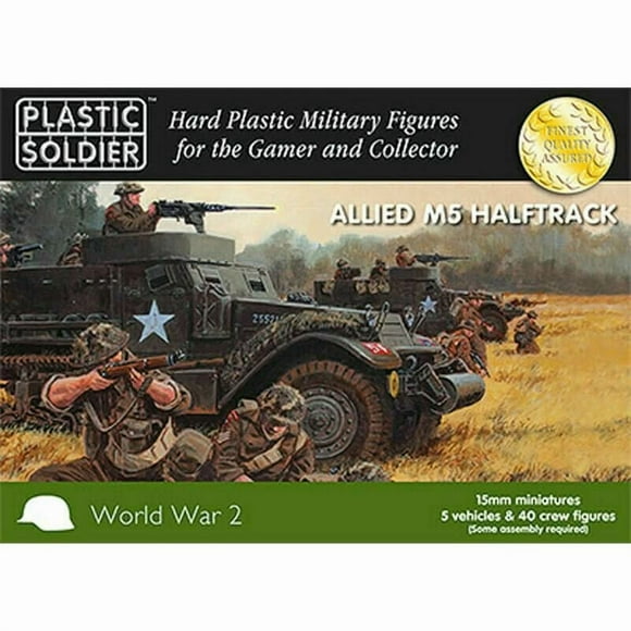 Plastic Soldier Company 15MM M3 HALFTRACK 5 UNITS + 40 FIGS New
