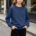 thumbnail image 4 of Crewneck Sweatshirts Children's Solid Color Long Sleeved Casual Sports Hoodie Top Comfortable Pullover Sweatshirts Shirts Warm Hiking Pullover Oversized Warm Casual Sweatshirt 5-15 Years, 4 of 7