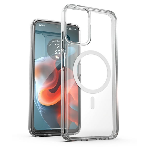 Encased Magnetic Case Designed for Moto G Power 5G 2024 Case (Compatible with MagSafe & Accessories) Wireless Charging Phone Case (Crystal Clear)