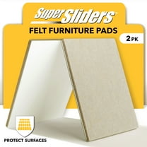 Super Sliders 4 x 6 Inch Felt Pads for Hardwood Floors - Beige, 2 Pack