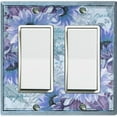 thumbnail image 1 of Metal Light Switch Plate Outlet Cover Blue Floral Leaf Letter Damask FLW061, 1 of 13