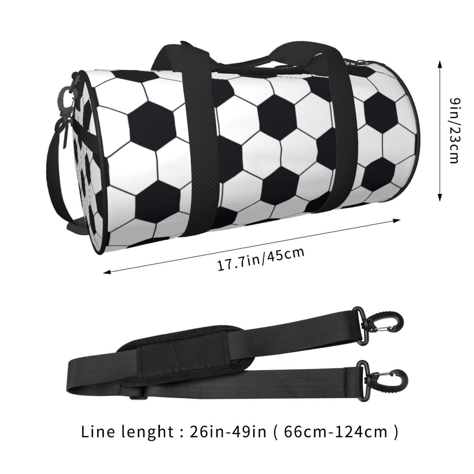 Vsdgher Soccer Ball 45L Foldable Duffel Bag, Sports Gym Bag,Overnight Bag, Portable Weekender Bag for Airplanes
