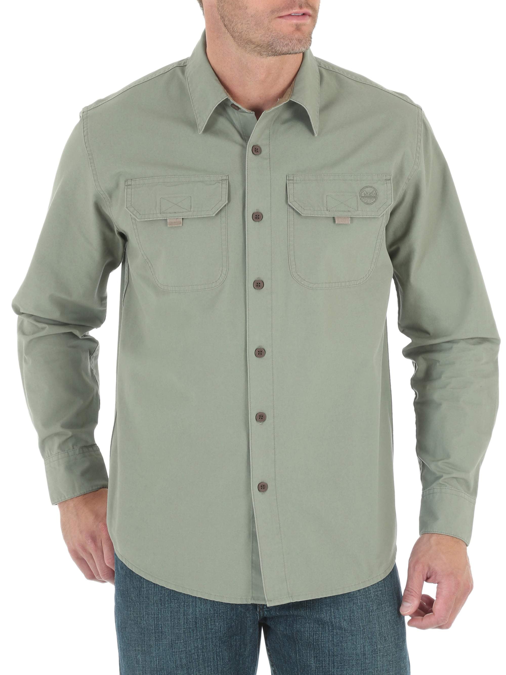 Men's Long Sleeve Woven Canvas Shirt - Walmart.com