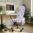 thumbnail image 3 of FKELYI Office Chair Covers Stretch Computer Chair Slipcovers for Armchair Gaming Chair, Purple Butterfly Daisy Floral Print Swivel Chair Protector Home Decor, Large, 3 of 6