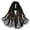 Black, variant on Floral Print Chiffon Scarf - Womens Fashion Scarfs Lightweight Head Scarf Sunscreen Scarves Shawls Wrap
