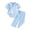 Light Blue, variant on BLVB Girls Clothes 2 Piece Striped Print Puff Short Sleeve Button down Shirt Tops Wide Leg Pants Spring Summer Outfits 3-9Y