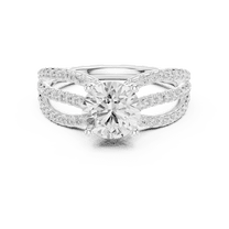 Zuwelria 2.20 Carat Wonderful Round Shape Moissanite Diamond Engagement Ring - Bridal Ring - Promise Ring | 18K White Gold Over Sterling Silver | D/VVS1 Size 5