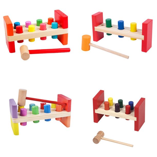 Piling Table 6-12 Months1-2 Years Old Baby Puzzle Early Education Infants and Young Children Fun Beating Table Wooden Toys heqiyong toy