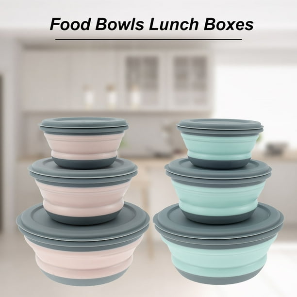 HOTBEST 3Pcs Collapsible Food Storage Containers With Lids Silicone
