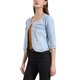 thumbnail image 4 of CHAQUETA DE JEAN CORTA SIN CUELLO PARA MUJERES CON MANGAS 3/4 EN AZUL CIELO XS, 4 of 6