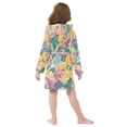 thumbnail image 7 of FORMRS Niños Bathrobe Unisex Hooded Robe Soft Plush Pajamas Sleepwear, Size 7-9T, Yellow Floral Wave, 7 of 7