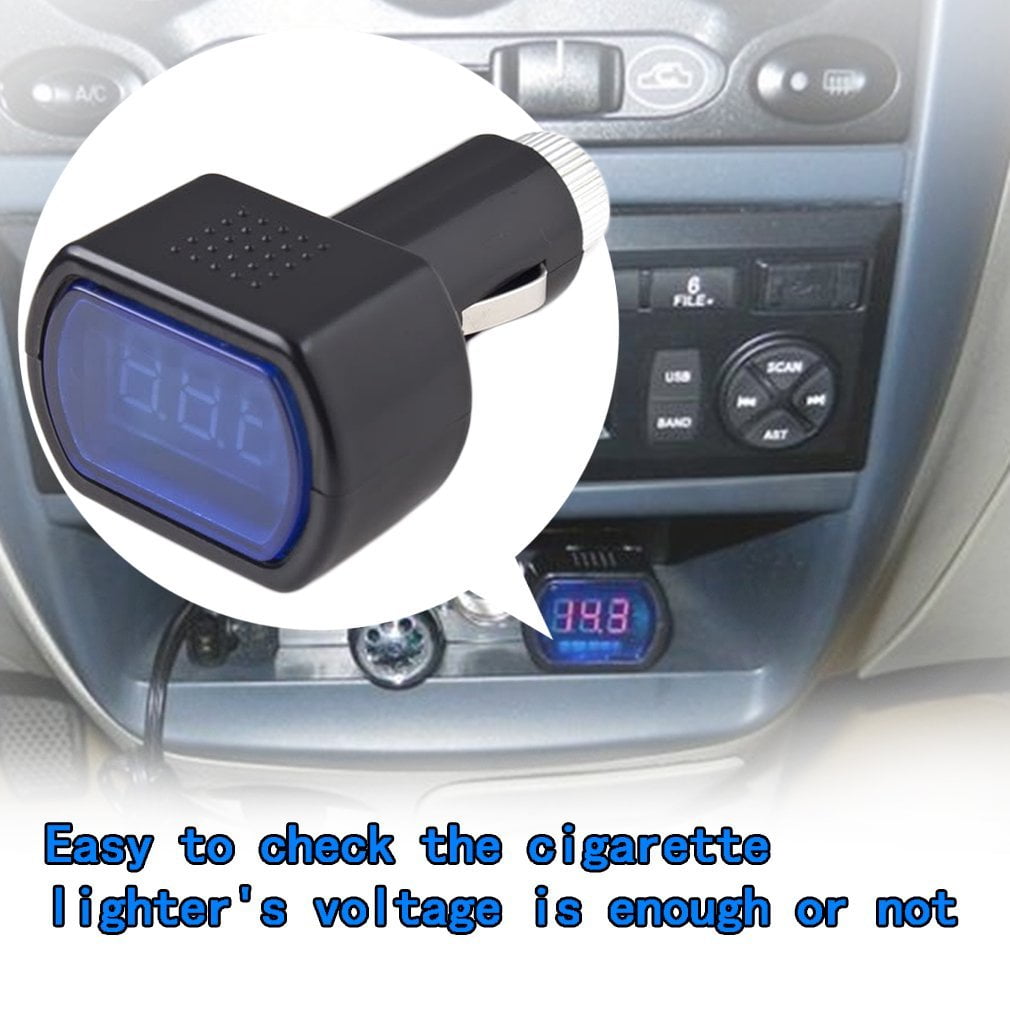 OUTAD Universal LED Digital Display Cigarette Electric Voltage Meter For Auto Car Vehicle Battery Monitor Voltmeter Black - Walmart.com