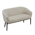 thumbnail image 4 of Mid-Century Modern Loveseat with Channel Tufted Stitching and Tapered Wood Legs, Curved Armrest Sofa for Living Room, Bedroom or Foyer, Durable Polyester Fabric and High-Density Foam Comfort, 4 of 9