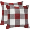thumbnail image 1 of Set Of 2 Soft Decorative Pillowcases In Polyester Linen In A Vintage Check Pattern, 1 of 5