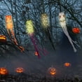 thumbnail image 3 of Spencer 2pcs Halloween Pumpkin Ghost Windsocks Flag Decor with LED Lights, 40 inch Halloween Hanging Decorations for Home Yard Patio Lawn Garden Party Outdoor Decor, 3 of 8