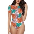 thumbnail image 2 of Picia Hawaiian Style Womens One Piece Swimsuits Modest Tummy Control Bathing Suits Lace Up Slimming Swim Suit-Large, 2 of 9