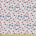 thumbnail image 1 of Spring Fabric by the Yard, Blossoming Nature Happiness Themed Flowers Branches and Herbs in Pastel Tones, Decorative Upholstery Fabric for Chairs & Home Accents, Pearl Blue Pink by Ambesonne, 1 of 5