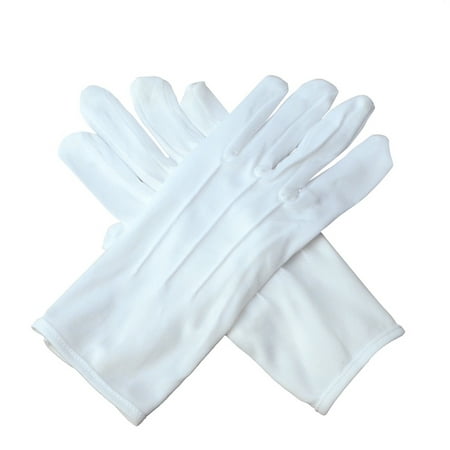 White Formal Wedding Tuxedo Butler Band Short Gloves Dance Parade Guard Uniform
