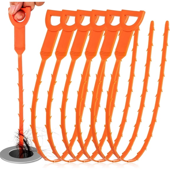 XBQUSVI Drain Clog Remover, 12 Pack 25 Inch Drain Snake Hair Remover for Sinks Showers and Tubs, Flexible and Durable