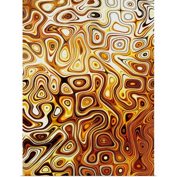Great BIG Canvas | "Metallic Shapes II" Art Print - 18x24
