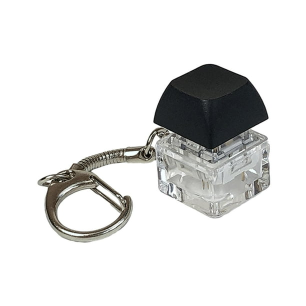 Llavero con teclado antiestrés, botón antiestrés, regalos colgantes, llavero creativo con mosquetón Negro