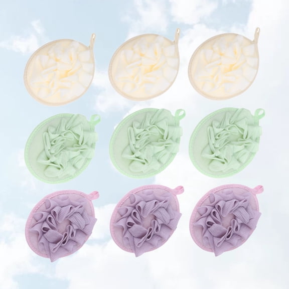 HOOWIFFY 9-Piece Bath Sponge Set for Women, Soft Shower Scrubbers in Assorted Colors, Relaxing Bath Accessories for Adults