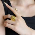 thumbnail image 3 of Irregular Wide Fashion Geometric Statement Rings for Women Minimalist Gold Plated Stacking Promise Finger Bands Ring High Polished Smooth Comfort Fit Eternity Jewelry Size 7, 3 of 10