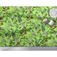 thumbnail image 2 of Soimoi Satin Silk Fabric Bird & Leaf Bird Print Fabric by the Yard 42 Inch Wide, 2 of 3