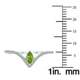 thumbnail image 4 of SZUL Women's 1/4 Carat TW Peridot and Diamond V Shape Ring in 10K White Gold, 4 of 6