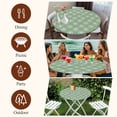 thumbnail image 7 of Green Beige Dandelion Round Tablecloth, Fitted Table Cover with Elastic for 36"-44" Round Tables, Farmhouse Botanical Blossom Table Cloth Outdoor Indoor Dinning Party Waterproof Tablecloths, 7 of 7