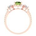thumbnail image 4 of 1.46 ct Round Cut Natural Peridot 3 Stone 14K Rose Gold Womens Engagement Ring, 4 of 5