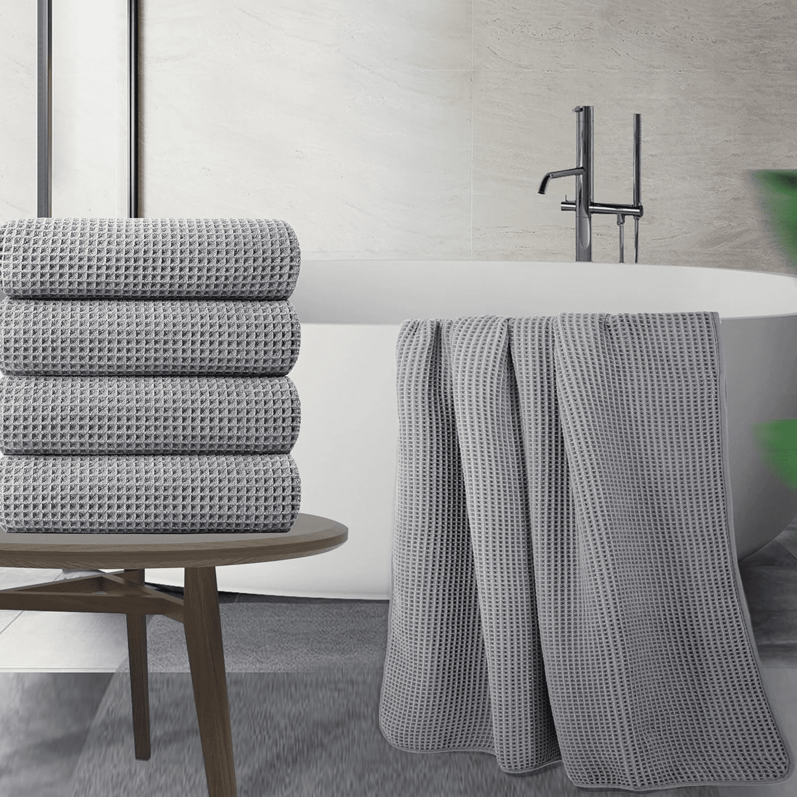 Fashion Bathroom towels Microfiber Oversize Quick Dry Lint Free Bath Towel, 60 x 30 in, 4 Pack Gray