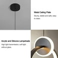 thumbnail image 6 of ADISUN Modern Led Pendant Lights Island Lights Fixture, Adjustable Chandeliers 24W Creative Round Lamp, Black, 6 of 7