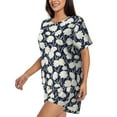 thumbnail image 2 of Wukai Daisies Flowers Women's Pajama Set,Short-Sleeve Top and Shorts with Elastic Waistband and Pockets for Loungewear, Yoga, and Casual Wear-XX-Large, 2 of 8