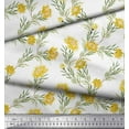 thumbnail image 2 of Soimoi Poly Georgette Fabric Leaves & Wild Flower Decor Fabric Printed Yard 52 Inch Wide, 2 of 3