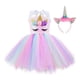 thumbnail image 1 of Vestido de princesa con velo abullonado y lentejuelas de arcoíris para niña de Halloween para niña de un año, 1 of 5